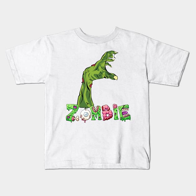 Zombie Hand Kids T-Shirt by MZeeDesigns